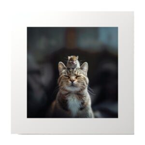 Mouse On Cats Head Photography Prints