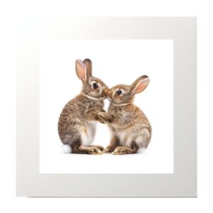 Bunnies Kissing Photography Print